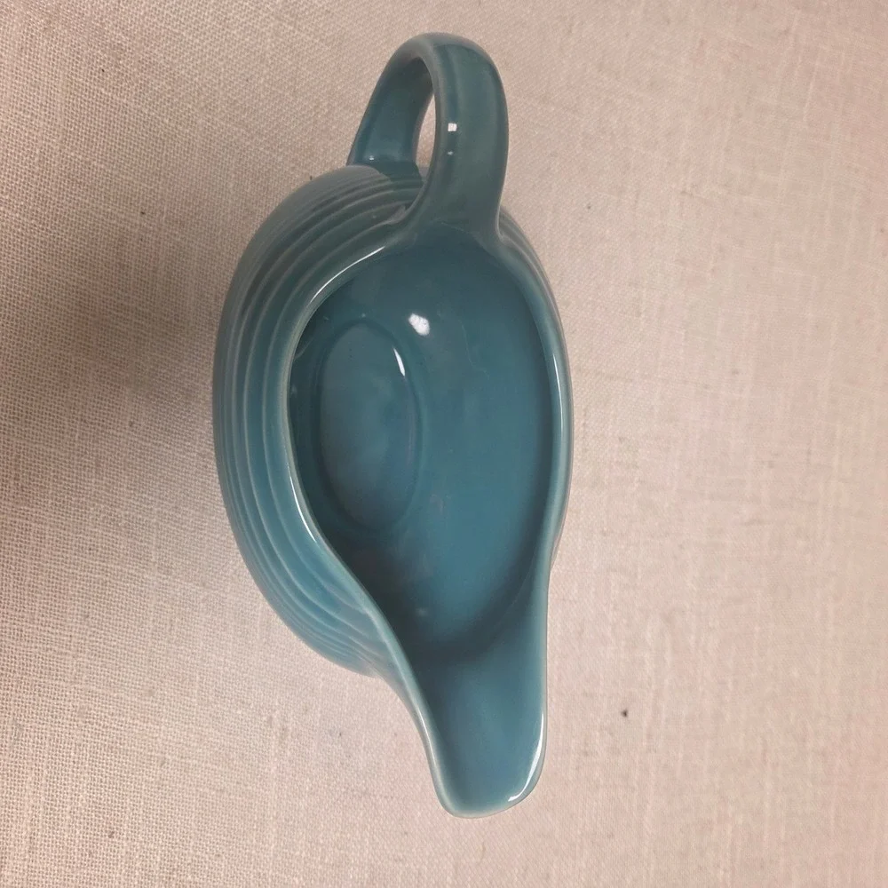 Fiesta Homer Laughlin Turquoise Gravy Boat Ceramic Turquoise Made in USA